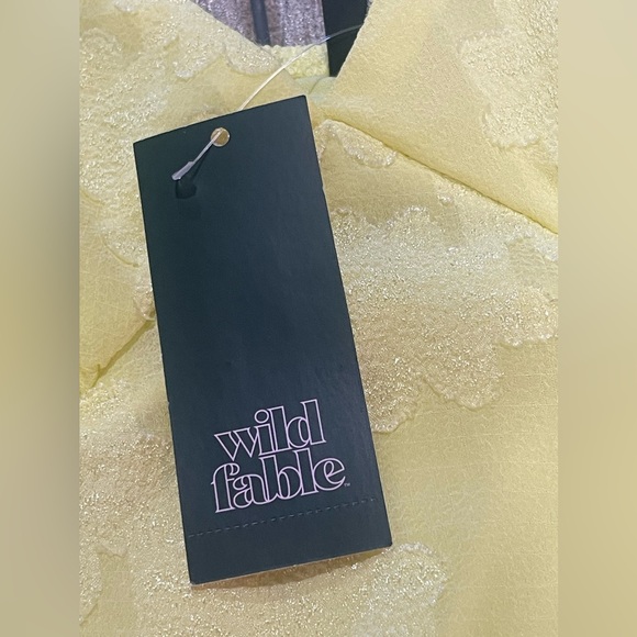 💛Women’s Triangle Cup Tiered Mini Skater Dress Wild Fable Lemon Yellow NWT Sz L💛 - Picture 8 of 10